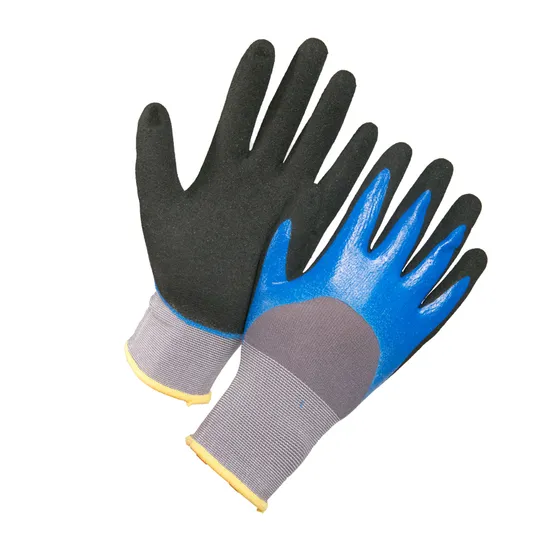 15g Nylon Spandex Sandy Nitrile Dipping Safety Work Glove