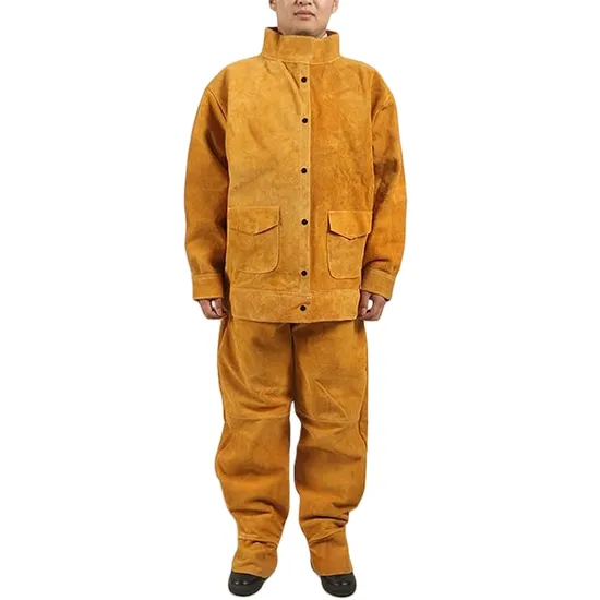 High Quality Split Cowhide Welding Protective Clothing Safety Wear Heavy Duty Work Clothes