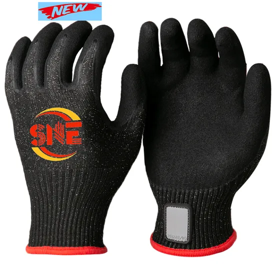 Great Grip En388 Hppe Industrial Anti Cut Slip Puncture Proof Oil Resistant Work Safety Nitrile Coated Hand Gloves Level 5