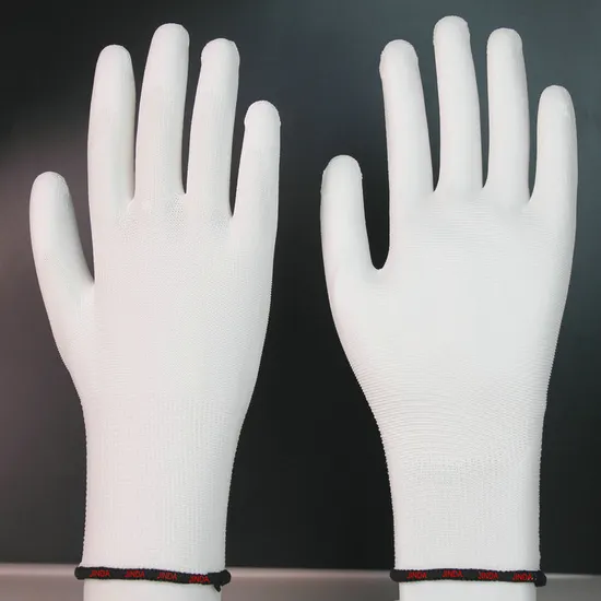 13 Polyester White PU Palm Coated Household Electric Hand Work Gloves