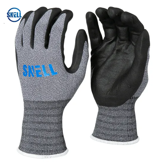 Automotive Assembly Micro Foam Nitrile Coated Safety Work Labor Protective Hand PPE Gloves