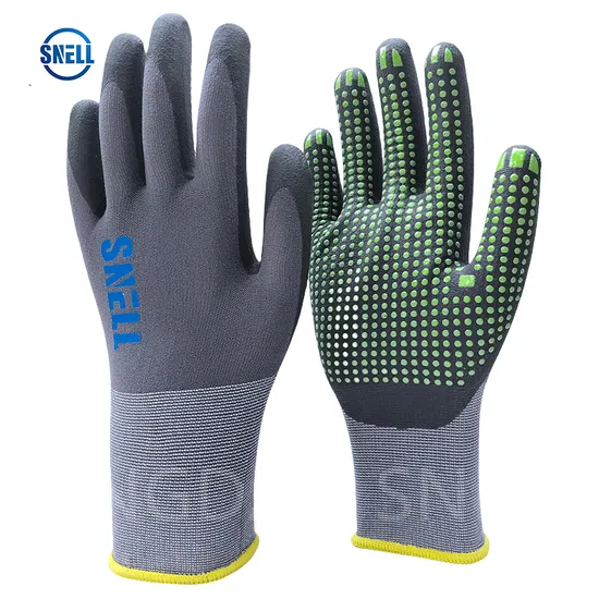 15g Spandex Ultra Foam Dots Nitrile Sandy Coated Safety Industrial Precision Work Gloves