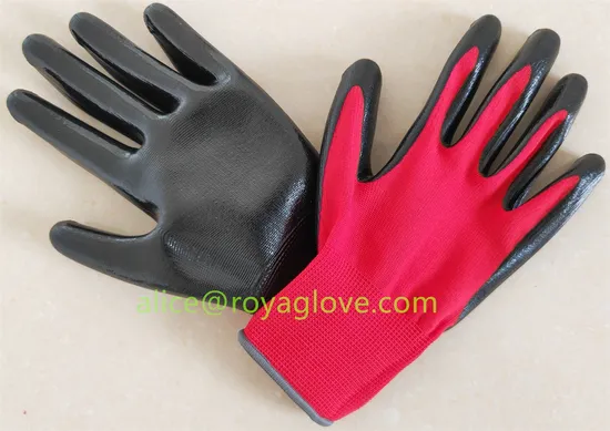 Nitrile Blue Coated Gloves Protect Hand Safety Gloves/ Industrial Labor Working Gloves/Construction Work Gloves