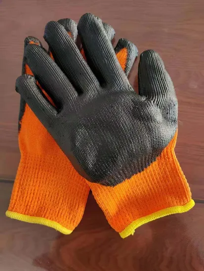 Poly-Cotton Thread Knitted Winter Latex Palm Coated Safety Gloves