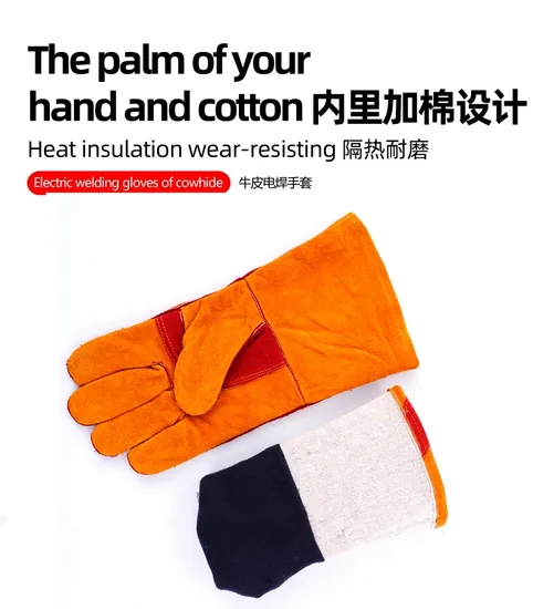 High Quality Industrial Gloves Stitching Cowhide Leather Welding Safety Gloves