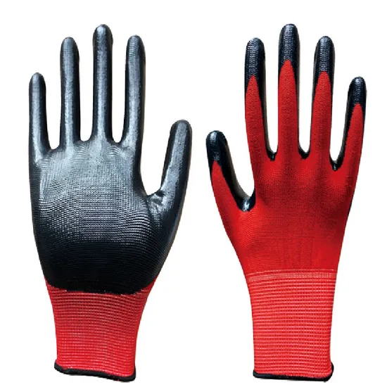 Smooth Nitrile Coated Gloves Breathable Protective Washable Safety Working Glove Hot Sale Industry Non-Slip Work Gloves