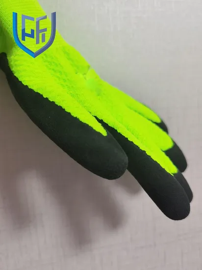 High Quality 13G Nylon Liner 13G Chenille Inside Warm Latex Garden Working Hand Gloves