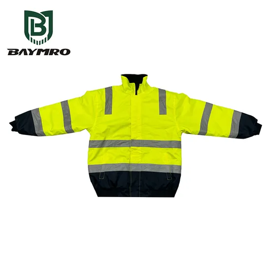 PPE Supplier Yellow Polyester Oxford Reflective Workwear Safety Winter Jacket