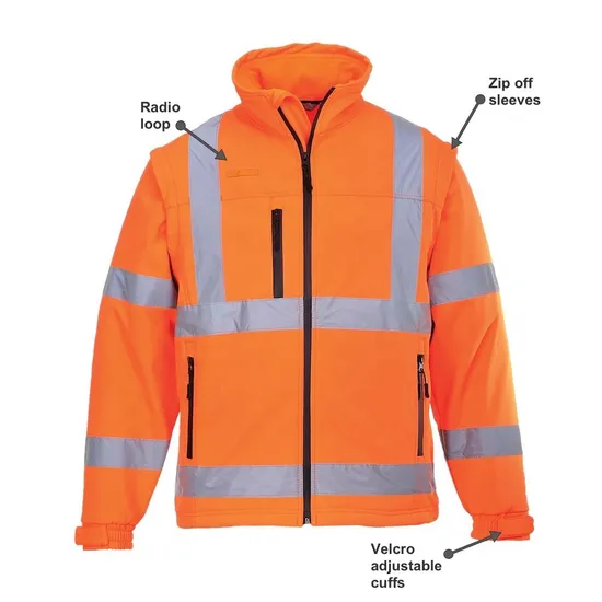 Waterproof Lightweight Softshell Reflective Hi Vis Construction Safety Jacket