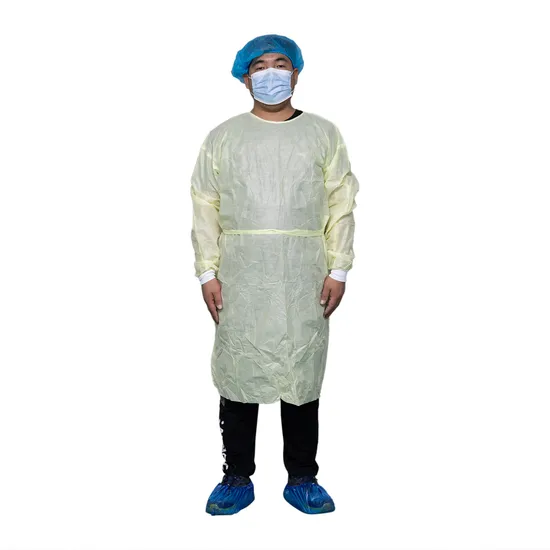 Blue Yellow Green Disposable SMS Non-Woven Waterproof Isolation Gown