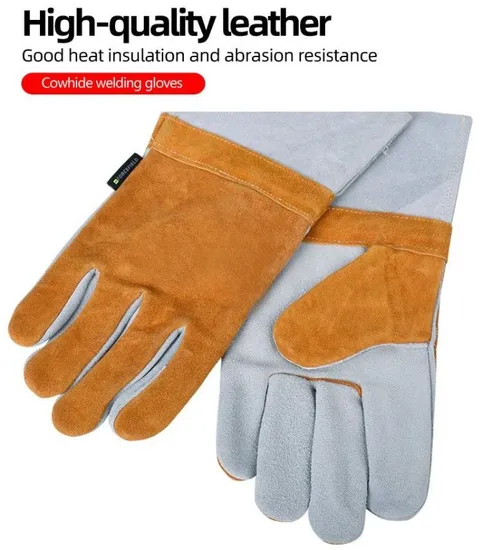 Leather Safety Welding Gloves Full Hand Protective Working Welding Gloves