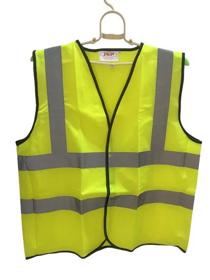 Yellow Color Safety Vest Grey Color Reflective Strap