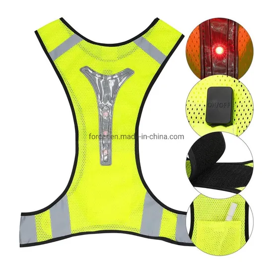 High Visibility Waistcoat LED Safety Vest with LED Reflective Stripes for Night Outdoor Traffic Activities Running Wearable Flashing Warning Vest