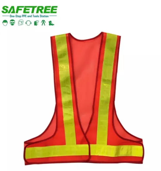 Safetree High Vis Orange Reflective Vest Mesh Safety Vest Mesh Vest with PVC Reflective Tape