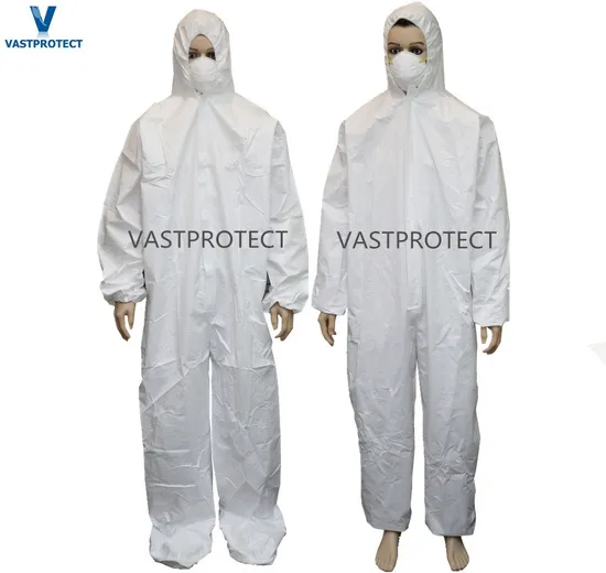 White Nonwoven SMS Microporous Disposable Covralls Suits for Painting
