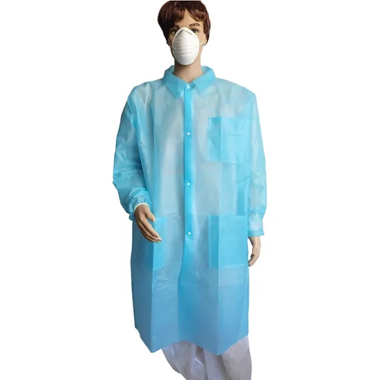 Disposable Docotor Visitor Coat Nonwoven Lab Coat with Pockets