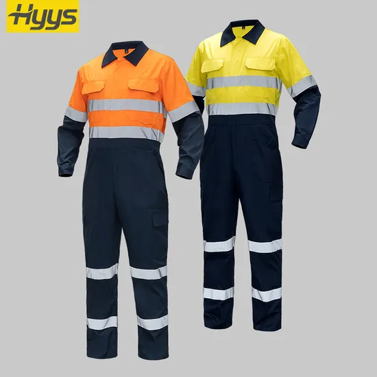 Customized Long Sleeve Breathable Summer Coveralls Construction Hi Vis Work Clothes