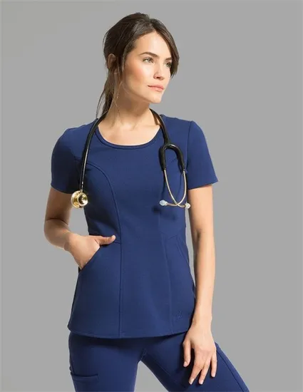 Custom Medical Uniform Women′s Scrubs Set Stretch Ultra Soft Contrast