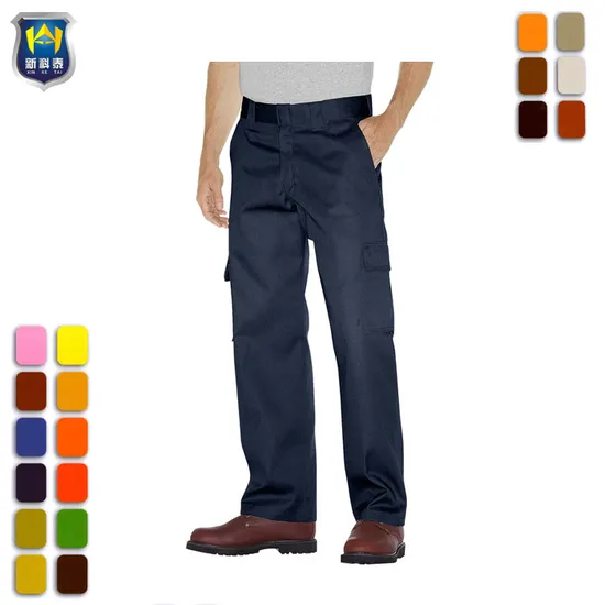 Men Casual Trousers Construction Cargo Pants Long Work Pants
