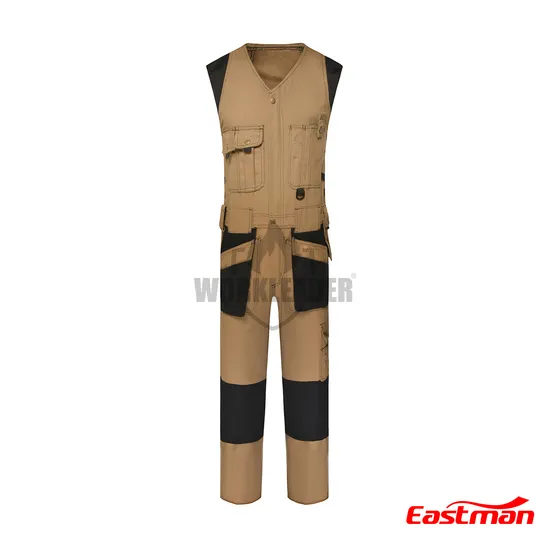 100%Cotton Canvas Mens Work Overall with Multi-Pocket