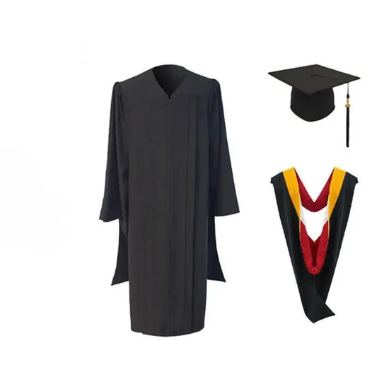 High Quality Maroon Matte Graduation Attire Academic Gowns for University Students Graduates