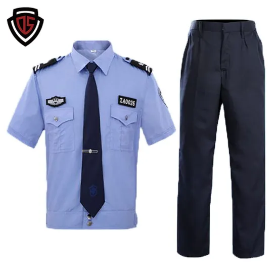 Double Safe Military Security Combat Tactical Officer Blue Suit Police Guard Uniform for Outdoor
