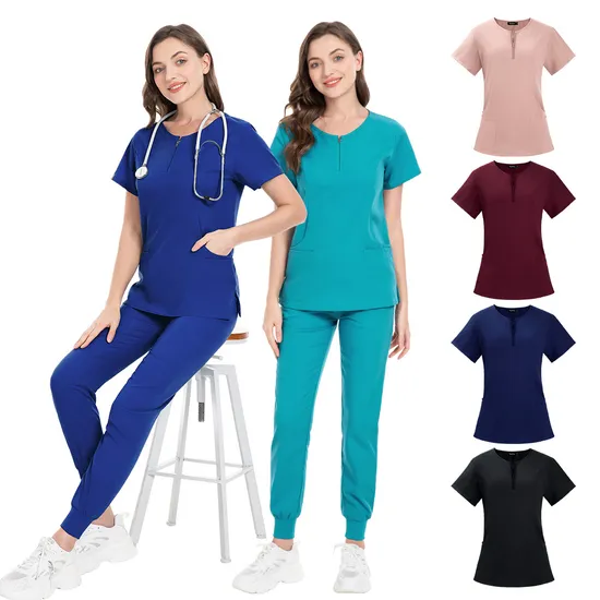 Classic Breathable Scrub Uniforms Workwear Uniforms for Medical Professionals
