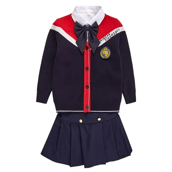 Knitting Kids Three Pieces School Uniform
