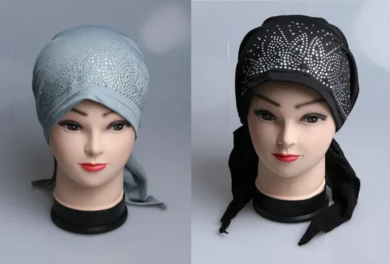 Knitted Elastic Dacron Hot-Fix Bandana Hat