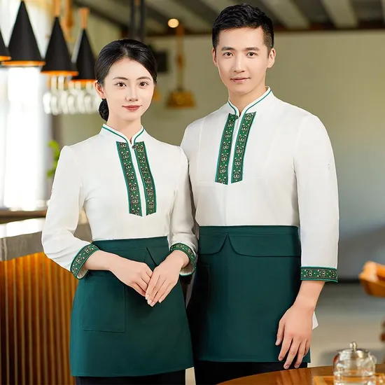 Hotel Uniforms for Men and Women Design Long-Sleeved Aprons for Fall 2024