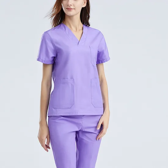 Men′s Short Sleeve Scrub Top Nursing Scrubs Doctor Hospital Workwear Medical Uniforms