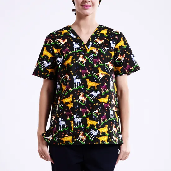 Wholesale Designer Nurse Medical Printed Scrub Uniform
