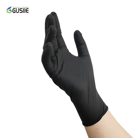 Direct Factory Powder-Free Disposable Industrial Examination Black Nitrile Gloves for Cleaning