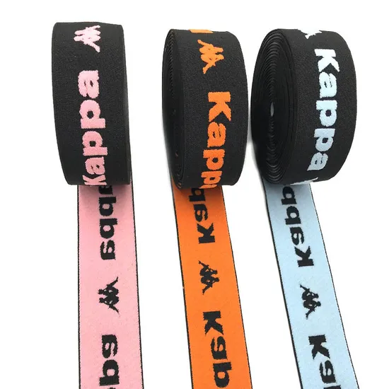 Sublimation Logo Custom Elastic Band Ribbon Tapes Use for Garment Pants Shoes Bags