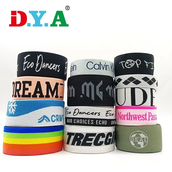 Low MOQ Custom Design Jacquard Elastic Waistband Clothes Sport Underwear Elastic Band