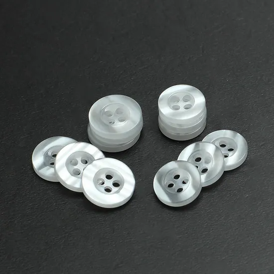 Garment Accessories Custom Transparent Pearl Effect Vintage Round Polyester Plastic Button for Shirts