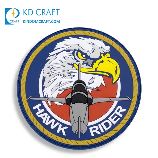 High Quality Custom Embossed 3D Squadron Rubber Logo and Badges Soft PVC Us Air Force Patches for Sale
