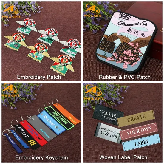 Wholesale Factory Custom 3D Uniform Cloth Accessory Woven Embroidery Badge Garment Silicone/PU/Leather/PVC/Rubber/Sequin Velcro Embroidered Jean Scout Patch