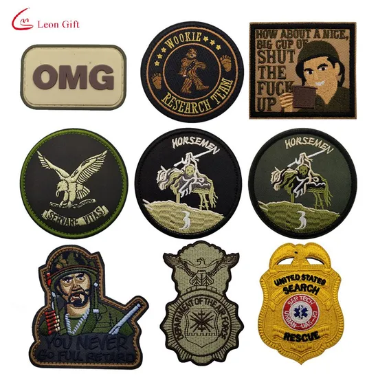 Factory Custom Logo Outdoor Fun Patch Backpack Tactical Morale Badge Military Police Embroidery Patches