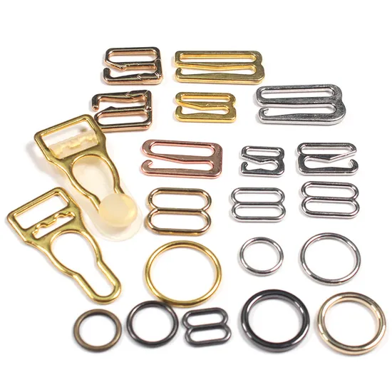 in Stock High Quality Metal Swimwear Bra Clip Rings Sliders Hooks Bra Strap Hooks for Garment Accessories