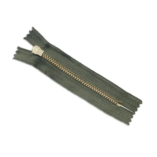 #5 Brass Close End Auto Lock Green Tape for Amy Zipper