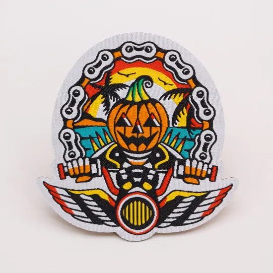 High Quality Custom Rounded Woven Badge Printing Woven Patch for Clothing/Caps