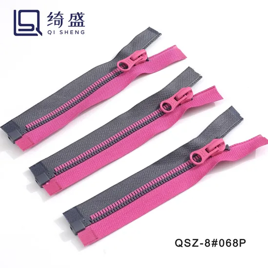 High Quality 5# Plastic Zipper with High Quality Pull Tab/Plastic Zipper/ Resin Zipper/Two Colors of Fabric Zipper