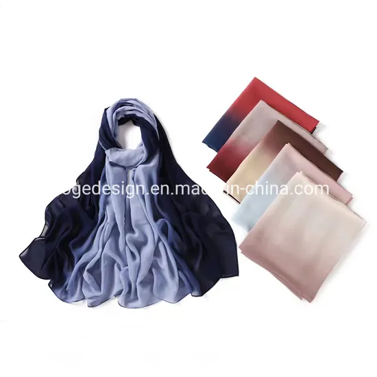 Factory Wholesale High Quality Scarfs Hijab Dupatta Shawl Wrap Turban Woman Chiffon Polyester Plain Handpainting Muslim Scarf