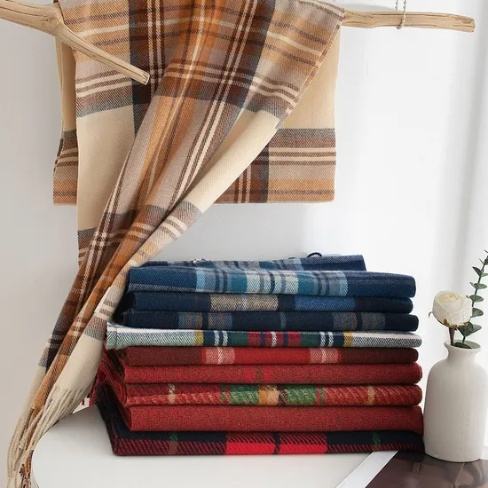Wholesale New Autumn and Winter Christmas Plaid Fashion Tassel Christmas Scarf