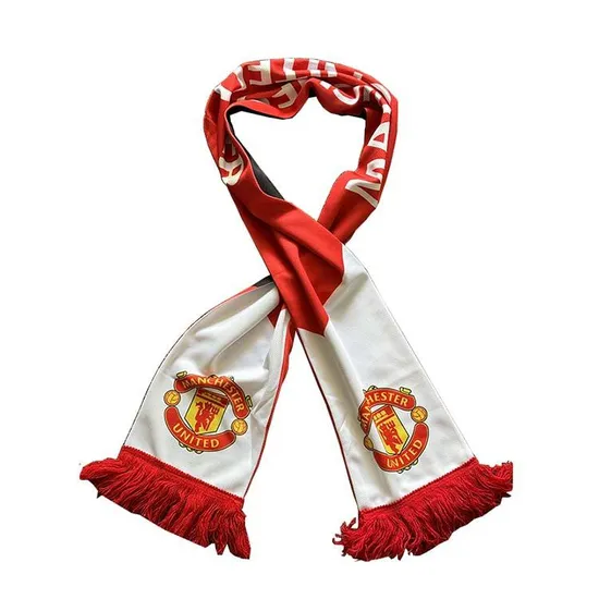 Wholesale Custom Sport Team Football Fan Scarf Lightweight Double Sided Polyester Soccer Scarf