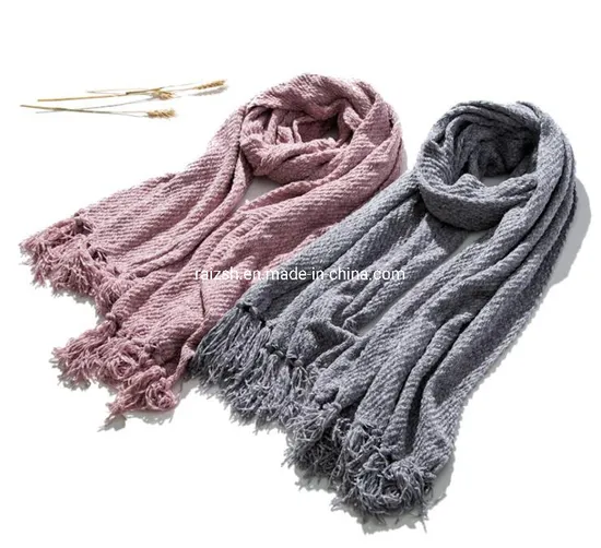 Chenille Throw Scarf Shawl Throw Solid Colors Winter-Use