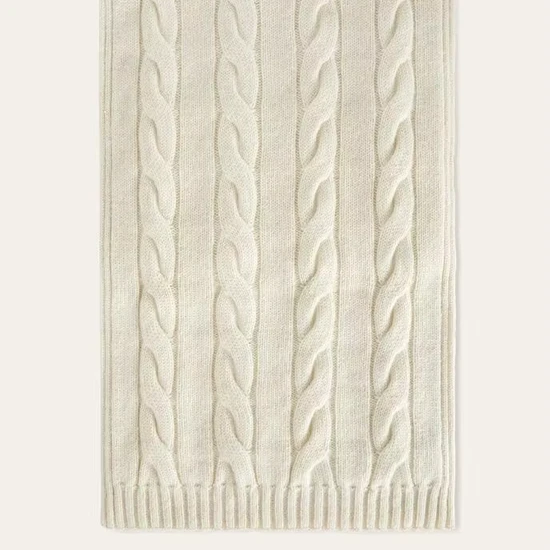 Cable Knitting Winter Warm Luxury Scarf Women′s Cashmere Shawl Winter Cashmere Scarf
