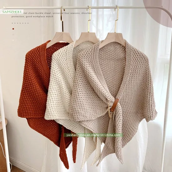 Fashion Plain Cashmere Triangle Scarf Lady Soft Knitted Wool Shawl
