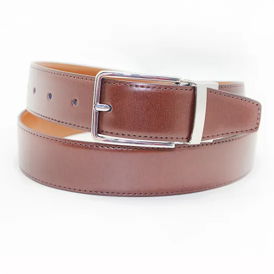 High Quality Cowhide Belt with Zinc Pin Reversible Buckle 35-19422
